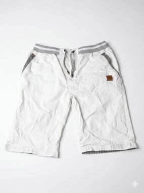 NEWS Leisure White Linen Blend Shorts - XL - Summer Coastal Beach